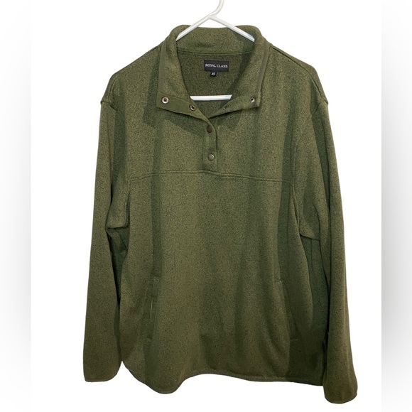 Royal Class men's Marled Top size XL green. 1/4 Button Long Sleeve - Picture 1 of 5